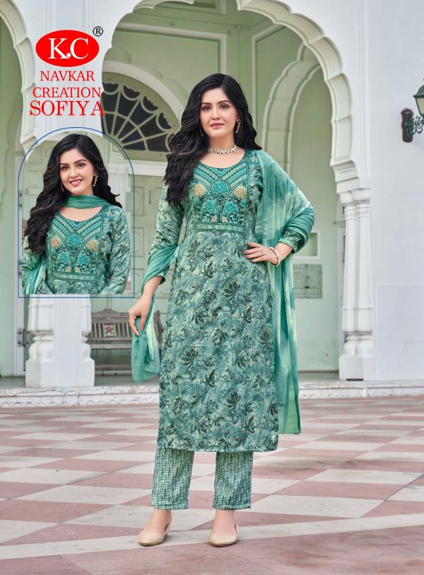 Kc Sofia Vol 6 Capsul Foil Printed Kurti Bottom With Dupatta